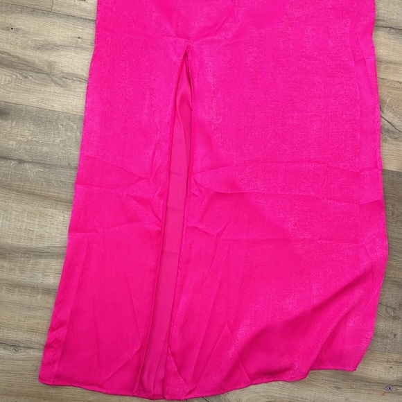 Show Me Your MuMu hot pink Winslet cowl neck slip gown size large - Picture 14 of 16